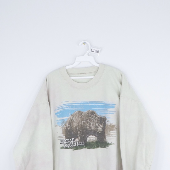 90s Mens XL Big Bear Nature Acid Wash Sweatshirt - Picture 2 of 9